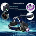 thumbnail image 2 of Rechargeable Headlamp,LED Headlamp 3 Modes 2000 Lumens Super Bright with charger 2 Batteries,120° Adjustable Lightweight Waterproof LED Head Light for Camping Fishing,Car Repair,Outdoor, 2 of 11