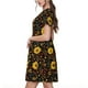 thumbnail image 2 of Easygdp Sunflowers Leaves para Vestido Transpirable de Mujer, Vestido Suelto de Manga Corta con Pliegues y Bolsillos para el Verano, 2 of 6