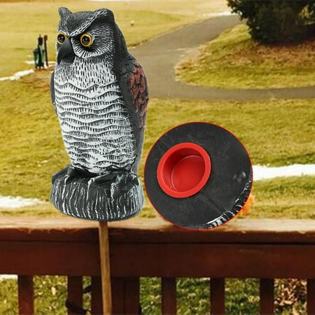 Sound Shadow Control 360 Rotating Head Owl Decoy Scarecrow