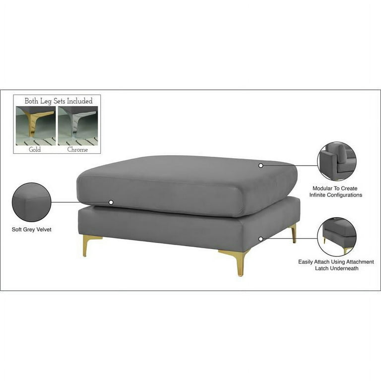 Meridian Furniture Julia Velvet Modular Ottoman Meridian Furniture Julia Velvet Modular Ottoman