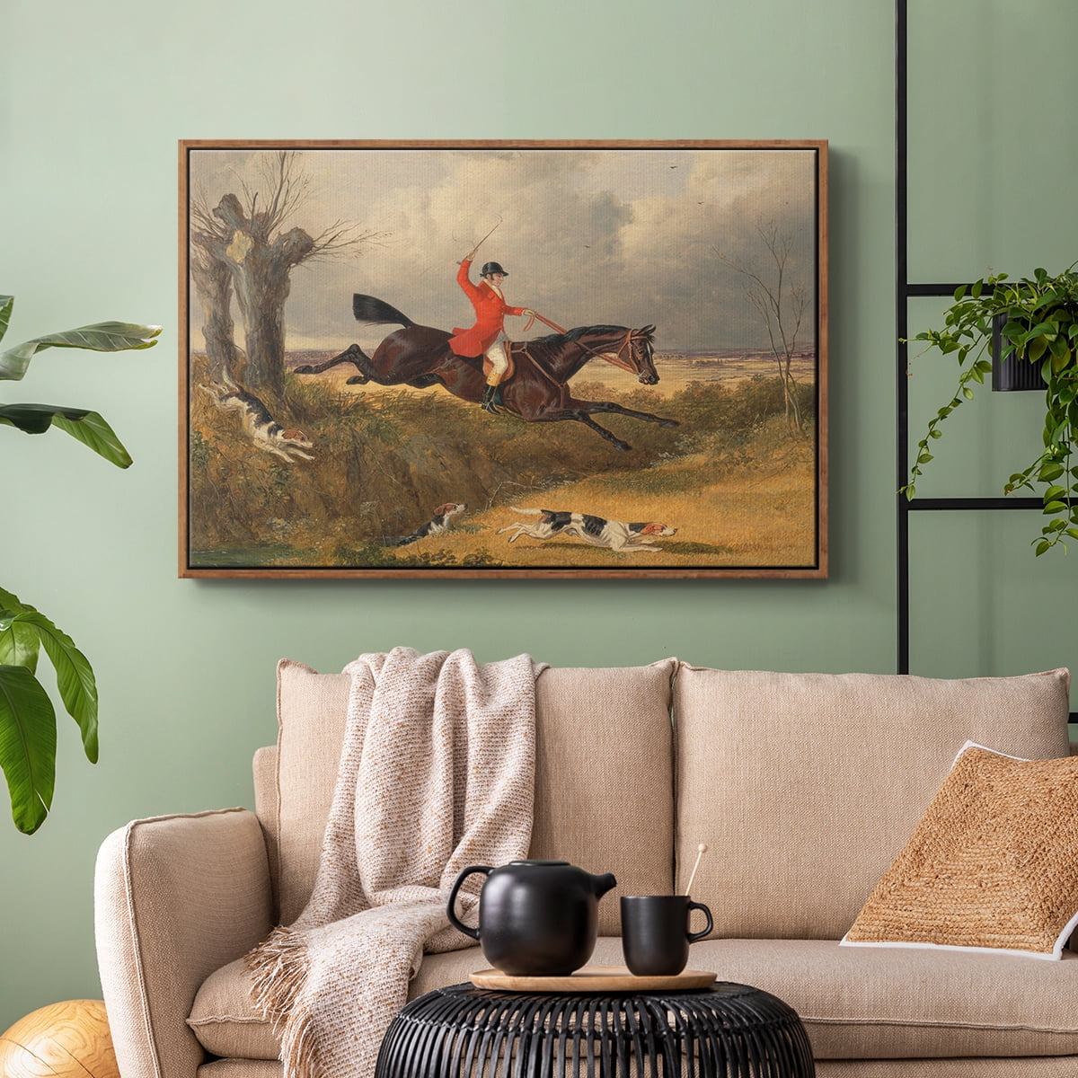 Vintage Animal Print-XLVIII By Wexford Home Framed in Walnut Wood Gallery Wrapped Canvas 17 in. x 25 in.