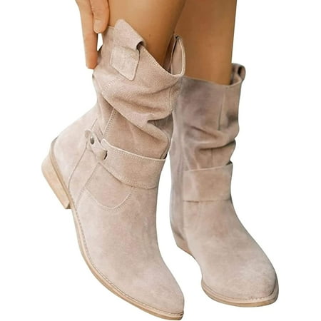 

Cowboy Boots for Women Fashion Classic Zipper Short Ankle Boots Women s Modern Western Cowboy Distressed Boot
