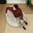 thumbnail image 5 of Big Joe Chilloway Foam Filled Structured Bean Bag Chair Lounger, Vanilla Latte Honeycomb, 5 of 8