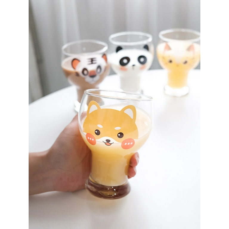 1 pcs Cute Mugs Double Wall Glass Coffee Glass Cup Kawaii Bear Tea