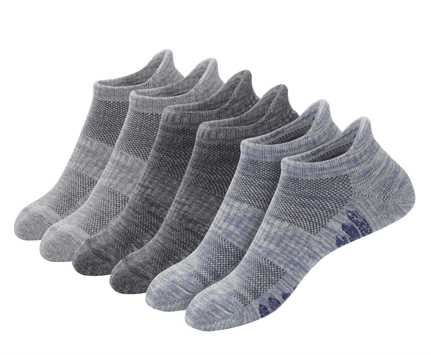 KOZR Running Ankle Socks 6 Pack for Men and Women with Cushion Low Cut Athletic Sport Tab Socks