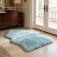 thumbnail image 6 of Roiihwy Ultra Soft Fluffy/Fuzzy Shaggy Area Runner Rugs for Bedroom Living Room, Light Blue, 35.43"x23.62", Faux Fur Chair Cover Seat Pad for Bedroom Floor Sofa Living Room, 6 of 6