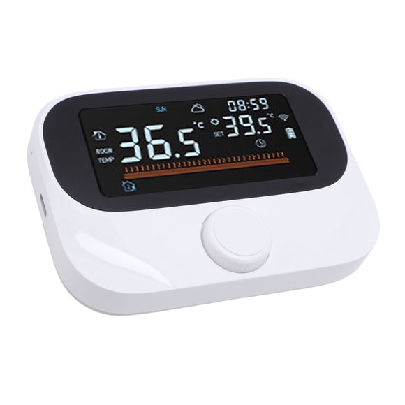 Smart Boiler Thermostat, Wireless Boiler Thermostat Programmable Time Period Color Display degrees Celsius F Unit Switch for Tuya for Room