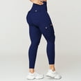 thumbnail image 6 of Celsior Compression Leggings for Women No Front Seam Leggings Scrunch Butt Lifting Leggings Tummy Control Compression Pants 3D Gym Leggings for Women Smile Contour Activewear Tights Blue XS, 6 of 9