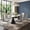 Table*8 Light Gray Chairs, variant on Sumdeal 5-Piece Dining Table Set for 4, Extendable Table with White PU Chairs