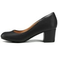 thumbnail image 5 of Bocca Women's Low Heel Pumps Black PU Chunky Block Dress Shoes 8M, 5 of 8