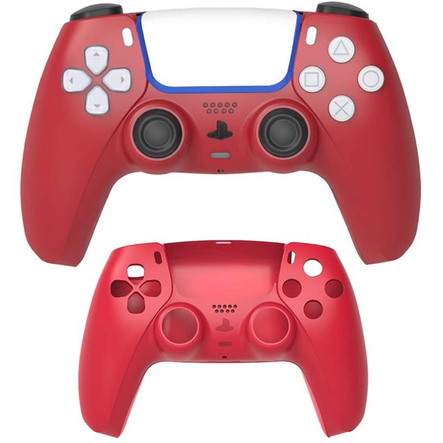 Replacement Shell for PS5, DIY Replacement Controller Housing Shell Case Set Front and Back Cover for Playstation 5 Dualsense Controllers (Red)(Red)