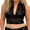 Black, variant on Lace Crop Halter Tops for Women Summer Sheer V-Neck Going out Cami Tops Backless Shirts for Streetwear