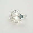 thumbnail image 5 of Crescent Moon and Star Adjustable Ring Glitter Celestial Jewelry, Wicca-Inspired Night Sky Design, 5 of 5