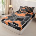 thumbnail image 2 of Manfei Jungle Animal Pattern Zipper Full Size Comforter Sets with Fitted Sheet and 2 Pillowcases,Cute Bear Zipper Bedding Set,Gray Black,Black Reversible,4pcs, 2 of 8