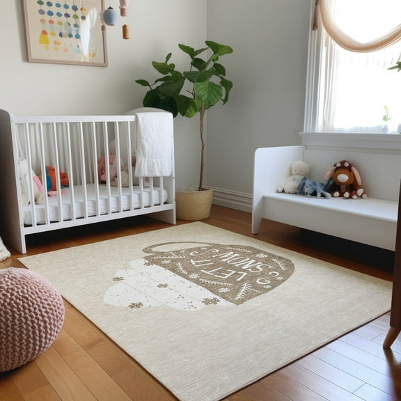 Addison Rugs Mayfield Washable Holiday Mug Latte Rectangle Rug, 10' x 14'