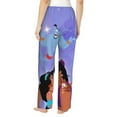 thumbnail image 3 of Aladdin Women's Pajama Pants, All Over Print Causal Drawstring Lounge Pant, Comfy Loose Wide Leg Pajamas Bottoms Trousers with Pockets, 3 of 8