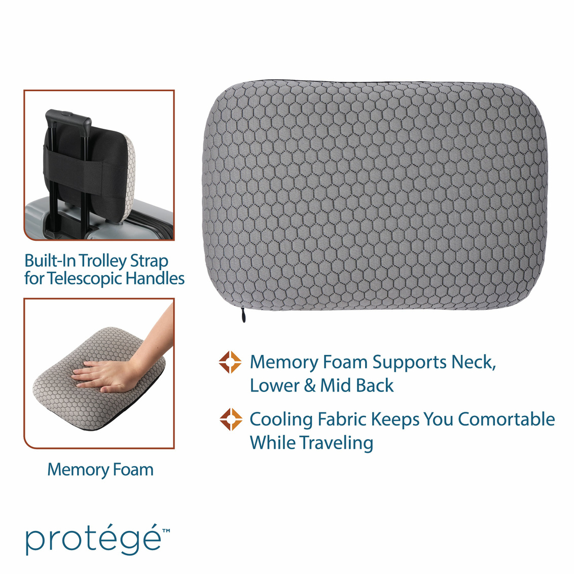 Protégé Cooling Memory Foam Lumbar Support Pillow photo 5