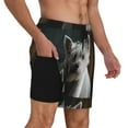 thumbnail image 2 of Kdxio Dog Wrapped In Towel 1 Print Men'S Swim Trunks With Compression Liner 7 Inch Inseam Quick Dry Swim Shorts, 2 of 7