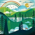 thumbnail image 2 of Mullan, Michael 26x26 Gold Ornate Wood Framed with Double Matting Museum Art Print Titled - Green Hills, 2 of 4
