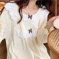 thumbnail image 3 of Pijama de encaje con diseño de princesa para mujer, conjunto de ropa de estar por casa, bonito, Primavera, 2024, 3 of 4