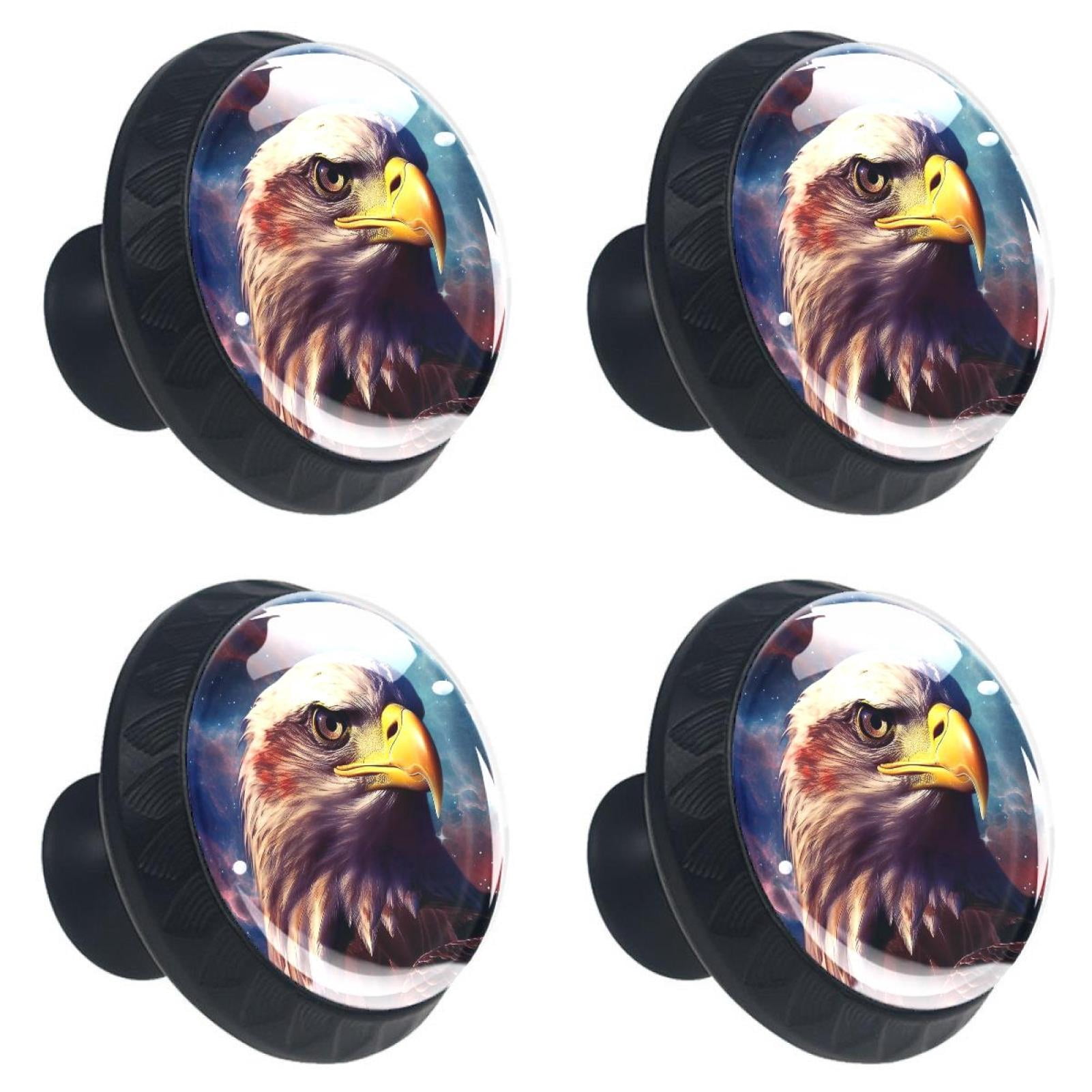 4 Pcs Eagle Knobs for Kitchen Cabinet Cupboard Dresser Bookcase Drawer Pulls Handles Round Home Decor