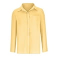 thumbnail image 3 of NSLGXD Cotton Linen Shirts for Women 2024 Lapel Button Down Shirt Casual Long Sleeve T-Shirts with Pocket Classic Solid Color Tees Tops Lightweight Comfy Blouse Top, 3 of 5