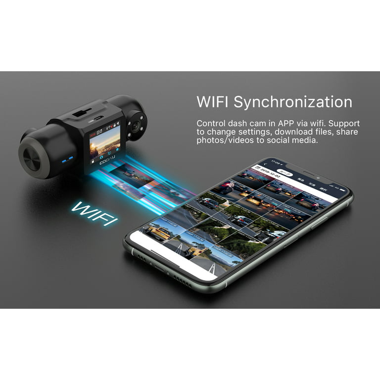 Dash Cam WiFi 2.5K Dual Dash Cam Front and Parking Mode, Loop Recording Camera Recorder with GPS and Speed - Walmart.com