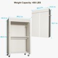thumbnail image 3 of White Rack With Beige Cover Metal Garment Clothing Rack, 3 of 7