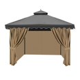 thumbnail image 3 of Cortinas de privacidad para gazebo de 3 x 4 m con cremallera, 4 paneles a la vez, 3 of 6