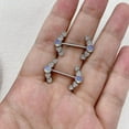 thumbnail image 3 of 14G CZ Heart Nipple Rings Rhinestone Opal Simple Moon Nipple Shield Barbell Ring Nipple Barbells Tongue Ring Piercing Nipplerings Dainty Body Piercing Jewelry for Women, 3 of 9