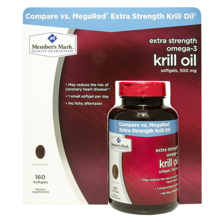 Member's Mark Extra Strength Omega-3 Huile de Krill alimentaire Supplément (160 ct.)