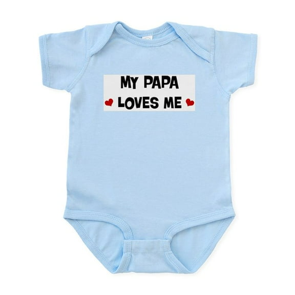 CafePress - Papa Loves Me Infant Bodysuit - Baby Light Bodysuit, Size Newborn - 24 Months