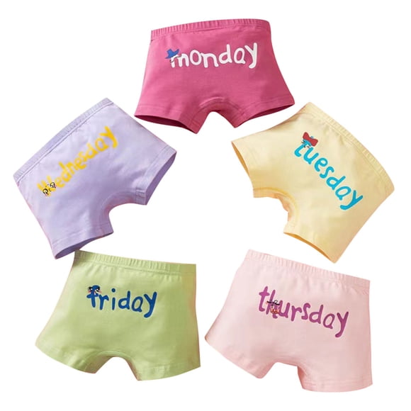 Girls Underwear Cotton Girls Boxer Briefs Comfort Breathable Little Girl Shorts Briefs (Pack of 5) Pink 6-8 Years