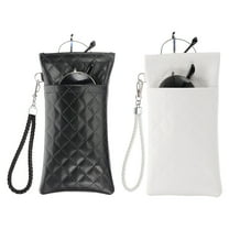 Uxcell Double Eyeglasses Case, 2 Pcs Leather Soft Glasses Cases Portable Sunglasses Pouch Organizer, Black/White