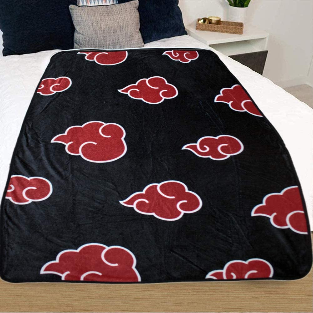 JUST FUNKY Naruto Leaf Design Bed Blanket [Black, 45 x 60 inches] Anime