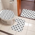 thumbnail image 5 of Black Dandelion Bathroom Rugs Set Farm Flowers Plant White Theme Non Slip Absorbent Soft Bath Mats 3 Piece Set with Bathroom Rug, U-Shaped Floor Mat, Toilet Seat Cover Small Size, 5 of 9