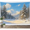 thumbnail image 3 of HVEST Winter Forest Snow MountainTapestry Wall Hanging Snowy Pine Tree Woodland Wall Tapestry for Bedroom Nature Winter Scene Tapestry for Living Room College Dorm Home Decor,80x60 inch, 3 of 5