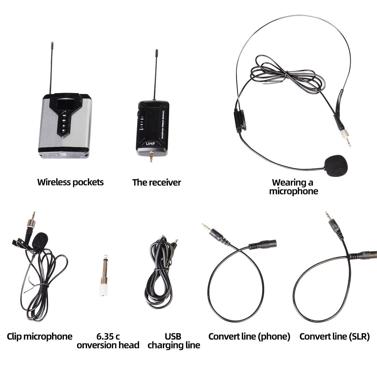Depusheng Q7 UHF Wireless Lavalier Microphone With Bodypack Transmitter Professional Use For Teaching,Speech,Interview