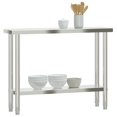 thumbnail image 2 of vidaXL Kitchen Work Table 110x30x85 cm Stainless Steel, 2 of 5