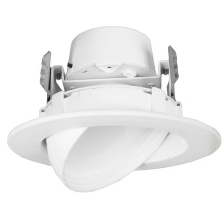 

Maxxima 12 Watt 4 -Inch Rotatable 950 Lumens LED Retrofit Downlight Gimbal Warm White 2700k Dimmable E26 Straight Wire Connection Energy Star