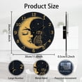 thumbnail image 2 of Moon Wall Clock 12 Inch Battery Operated Clocks Stars Cat Non Ticking Silent Wall Clock Decorative Clocks for Kitchen Living Room Bedroom Home Decor diy, 2 of 9