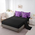 thumbnail image 3 of jejeloiu Rich Paisley 7pcs Queen Bedding,Exotic Pattern Bedding Comforter Set Queen For Adults,Purple White,Black Reversible, 3 of 7