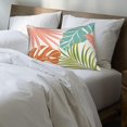 thumbnail image 6 of Summer Tropical Pillow Covers 12x20 Set of 2, Monstera Palm Leaf Pillowcase Green Orange Botanical Coral Summer Throw Pillows Outdoor Decor Farmhouse Cushion Case Linen Decorative for Home, 6 of 6