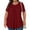 Wine, variant on Fnooota Women's Plus T-shirts, Loose Summer Pleated Front Crew Neck Short Sleeve Tops Pink Size L