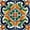 Green/Orange, variant on Mi Alma Retro Flower Green/Blue Tile Stickers - Removable Vinyl 4x4, 24 pcs