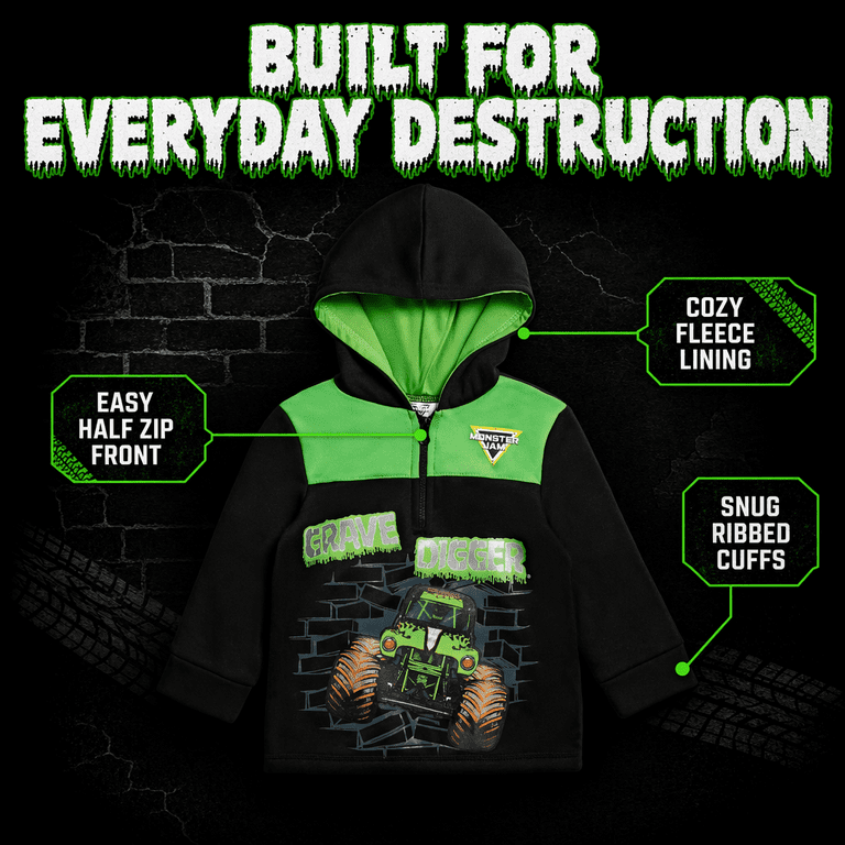 Monster Jam Toddler Boys' Half Zip Fleece Hoodie photo 8