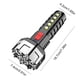 thumbnail image 3 of Linterna LED recargable por USB | Luz fuerte con lámpara COB lateral | 4 modos de iluminación | Indicador de estado de batería | Para camping al aire libre, lectura, trabajo | Batería Li-ion 18650, 3 of 8