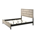 thumbnail image 3 of Miekor Furniture Cotemporary Drift Wood Chalk Finish King Size Panel Low-profile Bed Geometric Design Wooden Bedroom Furniture 13648, 3 of 5
