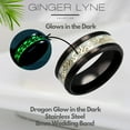 thumbnail image 2 of Glow in Dark Dragon Stainless Steel Wedding Band Ring Men Women Ginger Lyne Collection, 2 of 6