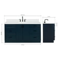 thumbnail image 3 of Ariel Kelly 66 Inch Single Oval Sink Bathroom Vanity With Carrara White Quartz Countertop 1.5 Inch Edge In Midnight Blue, 3 of 12